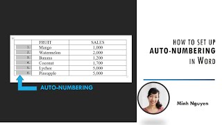 How to set up auto numbering in a Word table (and how to select entire column in just one click)