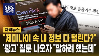 제미나이 속 내 정보 다 털린다?..'광고 탑재' 제2의 챗GPT 되나 (자막뉴스) / SBS
