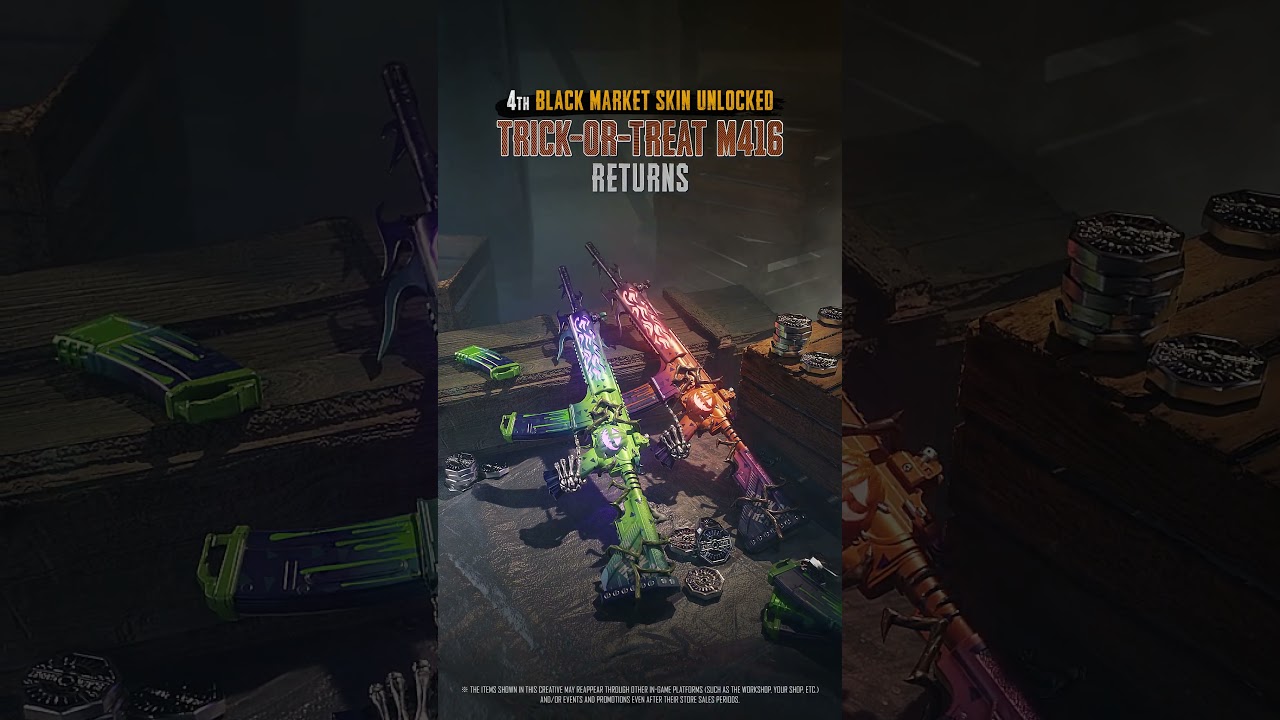 The iconic [🎃🧡☠️ - M416] Progressive Skin is brought back to life with an even more menacing Chroma