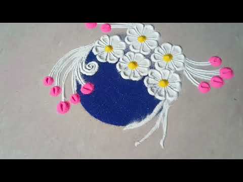 Beautiful flowers rongoli design || flower Rongoli | Trilochan Rongoli || #rongoli #muruj