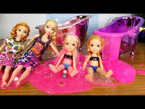 SLIME Bath ! Elsa and Anna toddlers - prank - fun - playdate - joke - party