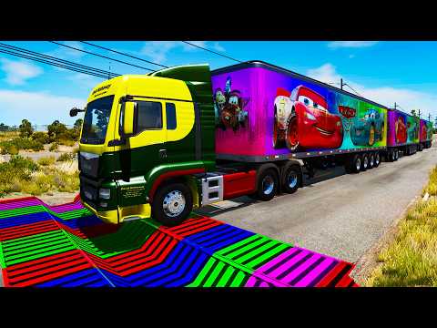 Trucks Cars vs Massive Speed Bumps vs Giant Bulge BeamNG Drive