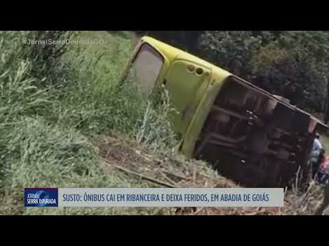 Ônibus cai em ribanceira e deixa feridos em Abadia de Goiás