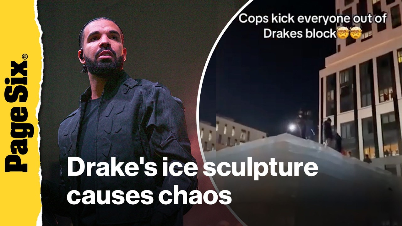 Ice sculpture teasing Drake's new album causes chaos