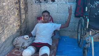 استحلفك بالله تشاهد الفيديو للنهاية لدعم اهل غزة. فيديو لغزاوي مصلب حرb