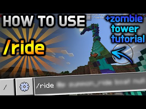 How to use /ride command (NEW in 1.16.100.52) + zombie tower trick // Minecraft PE