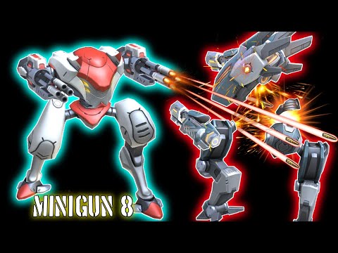 New weapon MINIGUN 8 , Mech Arena funny video