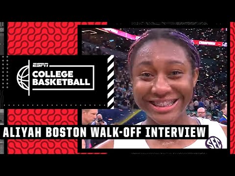'WE'RE NATIONAL CHAMPIONS!' Aliyah Boston reacts to South Carolina beating UConn to win the title