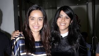 Shraddha Kapoor Snapped With Ekta Kapoor Last Night