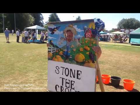 Mike Bushell gets wet: Overton Scarecrow Festival - 15th July 2018