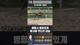 [서울 경마] 민병철 대박픽 2025년 10월 18일 토요 1R 세번째 추천마 #경마 #하이라이트 #한국마사회 #고배당 #검빛 #코리아
