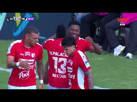 🦁🔴 ¡Tremendo gol de Palacios! ¡Así se vivió el 2-1 de Santa Fe contra Fortaleza! #LACOPAxWIN