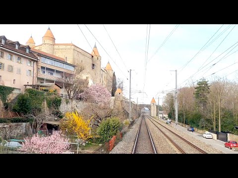 ★ 4K 🇨🇭Tilt train Geneva - Zürich HB cab ride, speeds up to 200km/h [03.2020] Führerstandsmitfahrt