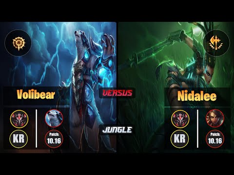 GrandMaster VOLIBEAR [Press the Attack] (Jungle) VS  NIDALEE - Grandmaster KR Patch 10.16