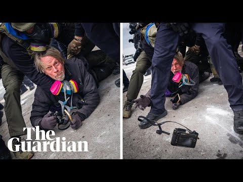 'It's about freedom of the press': photographer tackled by ICE throws camera to save it