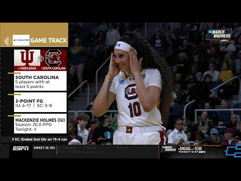 😂 Cardoso Does The Macarena With Raven Johnson | NCAA Tournament Sweet 16, South Carolina vs Indiana