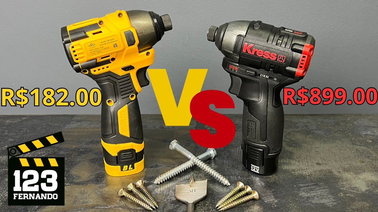 MUITO BARATO! PARAFUSADEIRA DE IMPACTO 18V LYUWO  LW-QZ30 de 160Nm versus KRESS KUB50.2 12V 140Nm