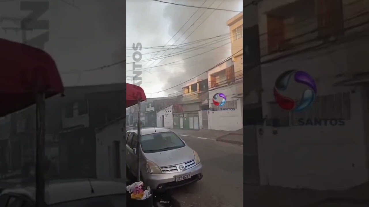 Incêndio atinge casa em São Vicente e deixa dois cômodos destruídos.