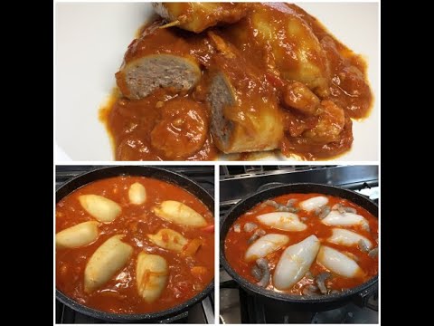 Encornets farcis à la provençale/Provencal stuffed squid recipe