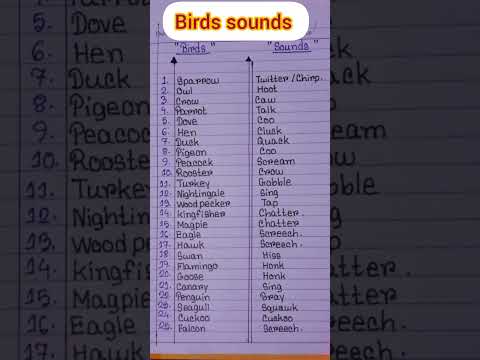 Birds Names And Sounds In English ॥ Learn Birds Species In English ॥ Fuljhuri writing  ॥#shorts