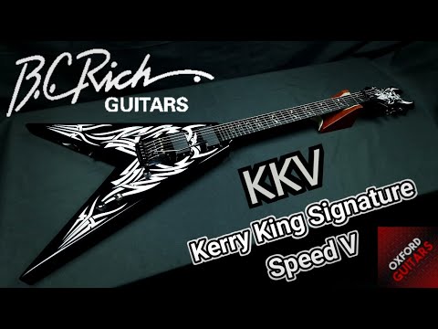 B.C. Rich KKV Kerry King Signature Speed V 2008 Made in Korea Onyx with White Tribal Graphic Neck Thru Kahler EMG 81 85 Slayer guitar image 26