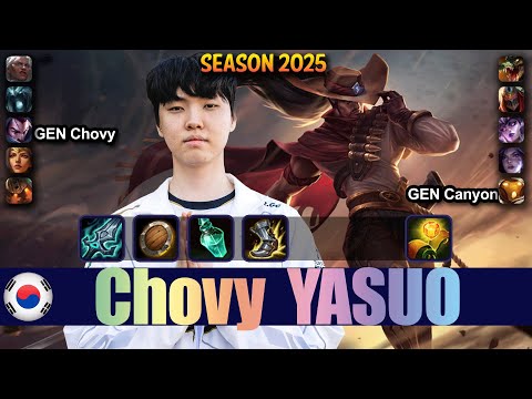 GEN Chovy YASUO vs SYNDRA Mid - Patch 25.18 KR Ranked | lolrec