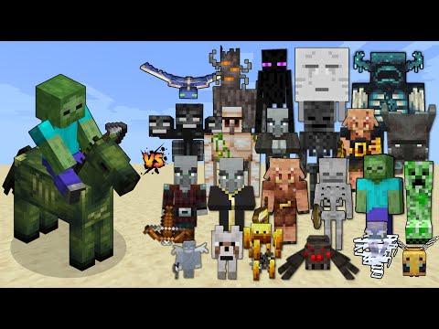 Zombie Horseman vs Every Mob in Minecraft