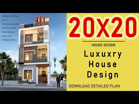 20x20 House Plan With Swimming Pool | 400 Sqft House | 2 BHK | 20*20 House Design 3D | 20by20 House