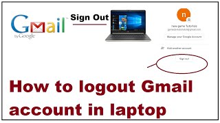 How to logout gmail account in laptop or computer