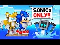 Locked on ONE RAFT with SONIC in Minecraft!