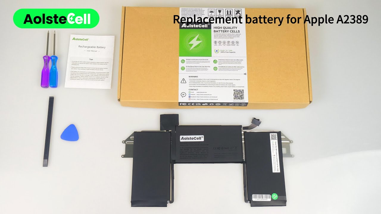 Replacement battery for Apple A2389 , MacBook Air 2020 M1 A2337 EMC 3598 11.39V 49.9Wh 3 Cells