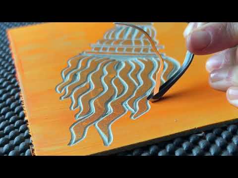 Relaxing Linocut Printmaking & ASMR | No Music | Satisfying Art | Calming Video | Relaxing Carving