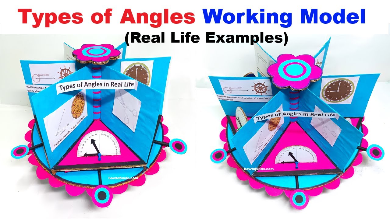 types of angles working model with real life examples - howtofunda - diy- maths project