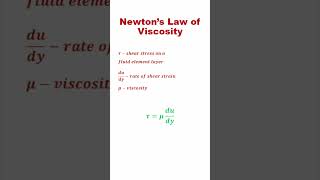 Newton's law of viscosity #fluidmechanics #aerodynamics #viscosity #shear #strain #rate  #innurai