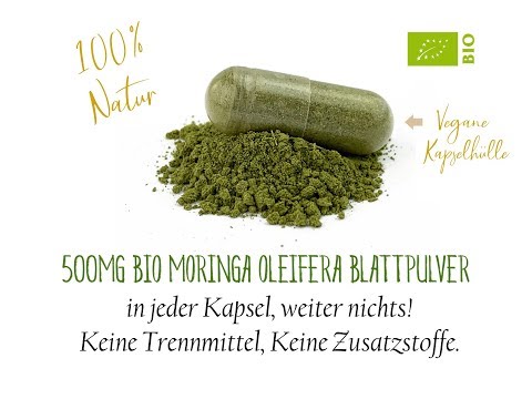 BIO Moringa Oleifera  500mg - 90 Kapseln - Vegan & Glutenfrei - Modern Natura Schweiz