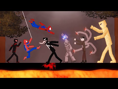 Spider-Man and Miles Morales vs Sinister Six in People Playground