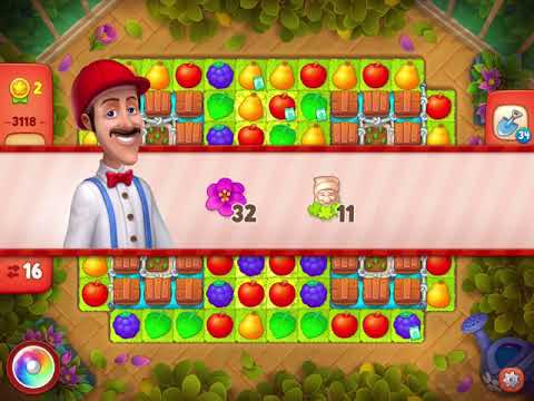 Gardenscapes Level 3118 With No Boosters - Hard Level - Bonus Scene With Austin