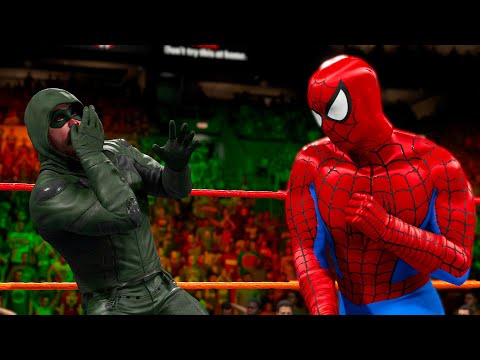 Spiderman vs Green Arrow | Superhero Wrestling Battle  WWE 2K23