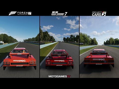 Forza 7 vs GT7 vs Project CARS 3 - Nissan Skyline Super Silhouette at Watkins Glen Comparison