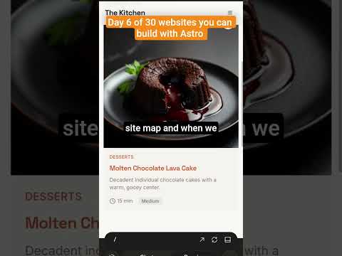 Image for the video entitled Day 6 of 30 websites you can build with Astro #astrojs #webdev #food #blog #recipies