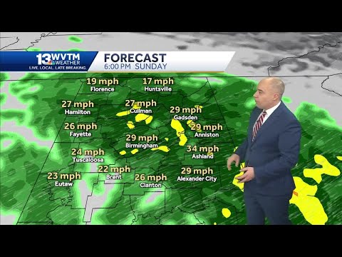 Gusty winds, heavy rain blast Alabama in the weekend forecast