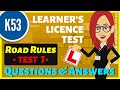TEST 1 ️ RULES OF THE ROAD Learners Licence Test Questions And Answers 2022 K53 South Africa