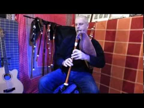 Paul James of Blowzabella playing the tune 'Falco' on border bagpipes