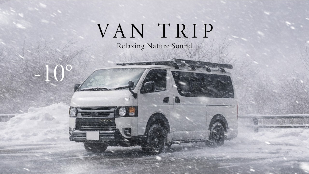 【車中泊の旅】美しい雪景色と温泉に癒されるひとり旅 | ハイエース | ASMR | DJI Power 1000 Mini