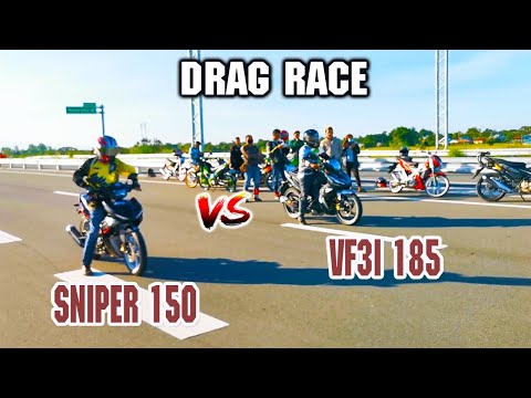 SYM VF3i 185 vs Yamaha Sniper 150  | Drag race