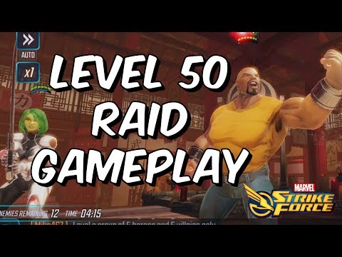 Level 50 Raid Gameplay - Marvel Strike Force Regional Beta - Free To Play IOS/ Android