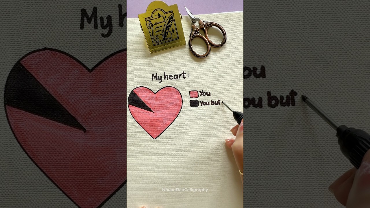 Cute Way to Show Your Love 💖 #shorts #nhuandaocalligraphy #lettering