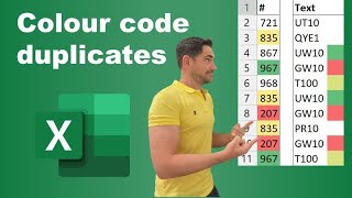 Download the video "Colour match each duplicate with Excel's conditional formatting"