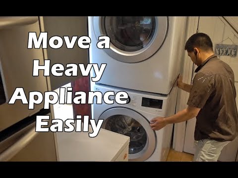 Part of a video titled How to Move a Heavy Appliance Into a Confined Space - YouTube