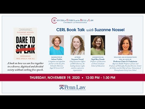 CERL Virtual Book Talk - Dare To Speak: Defending Free Speech For All by Suzanne Nossel